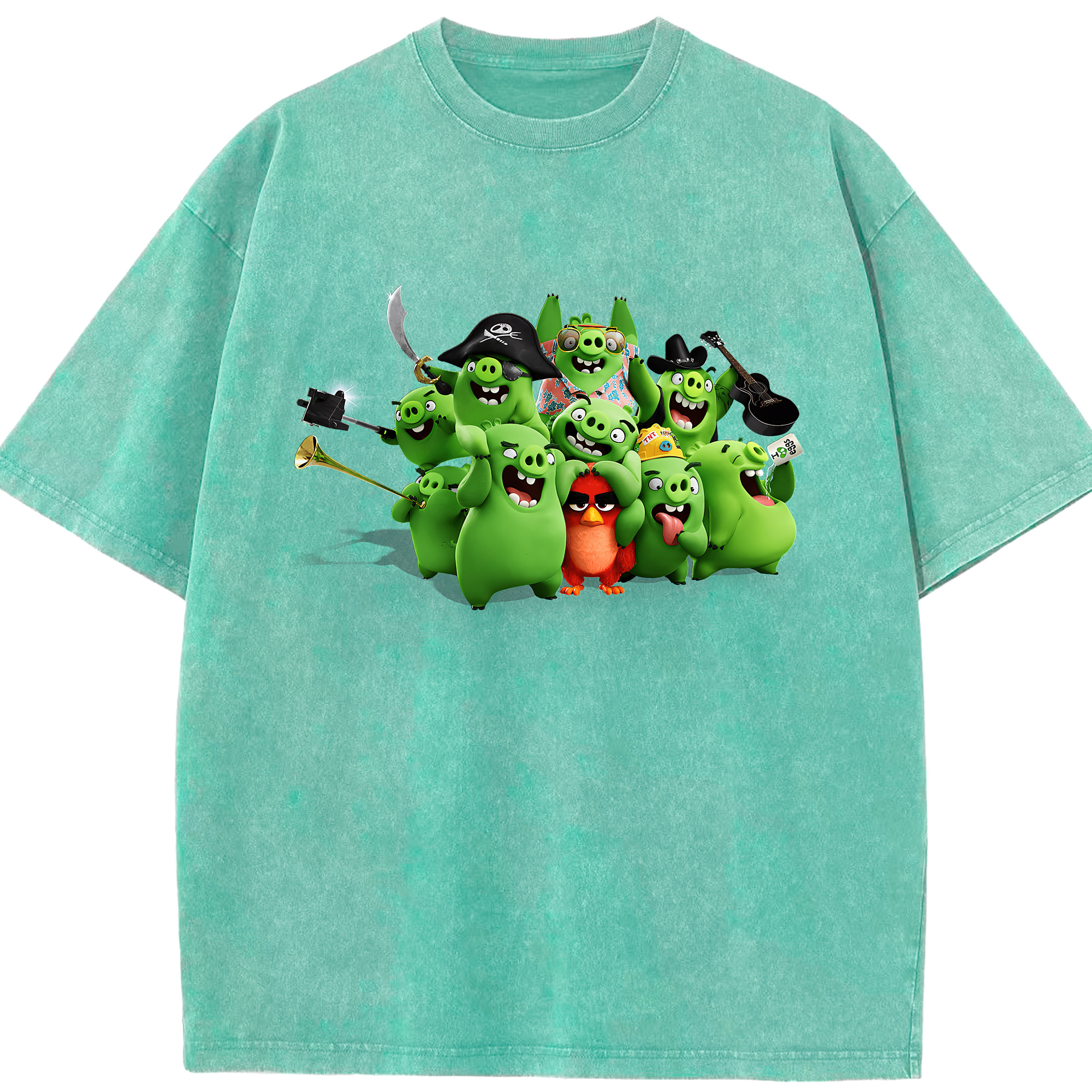 （画像用） Angry Birds アングリーバード 綿100% ヴィンテージ風 半袖Tシャツ（フロントプリント）